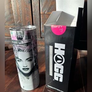 HOGG 20oz Skinny Tumbler with Madonna “Queen of Pop” Design NWT